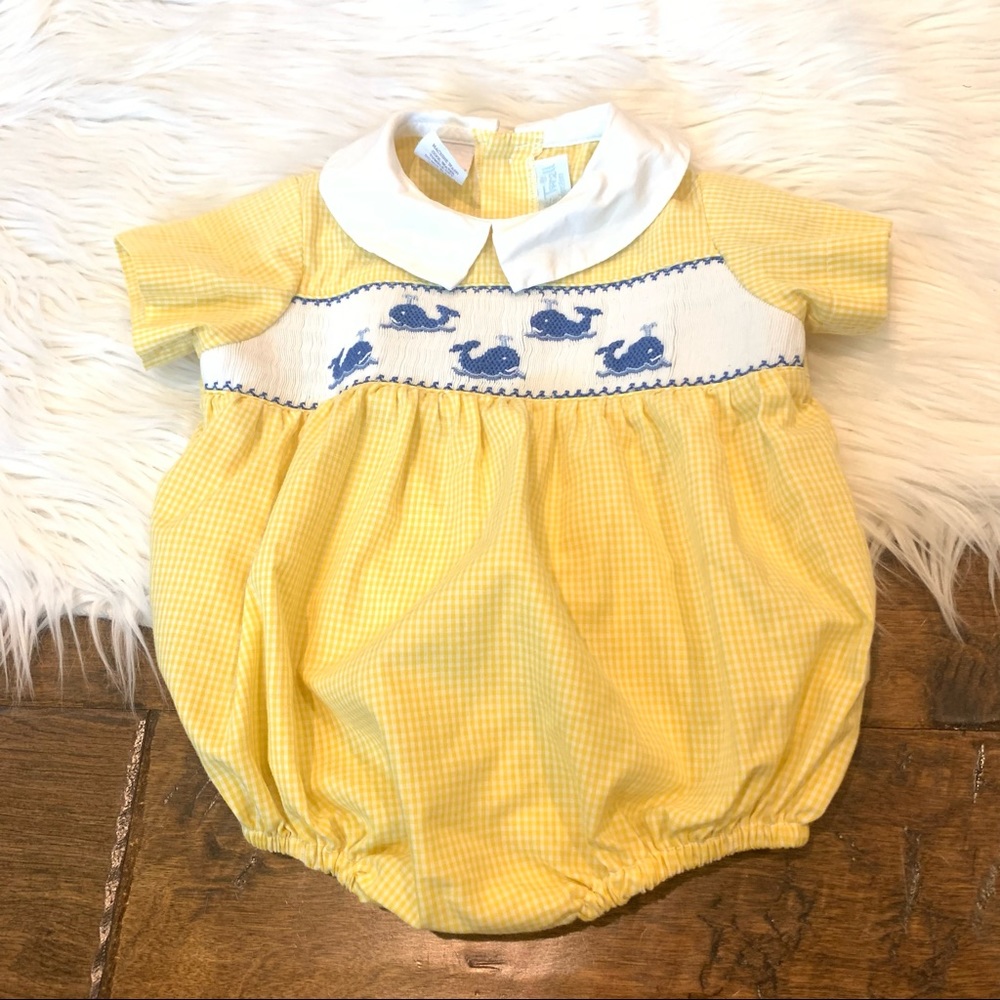 Beth Terell by Johnston Smocked Romper Gingham 3M